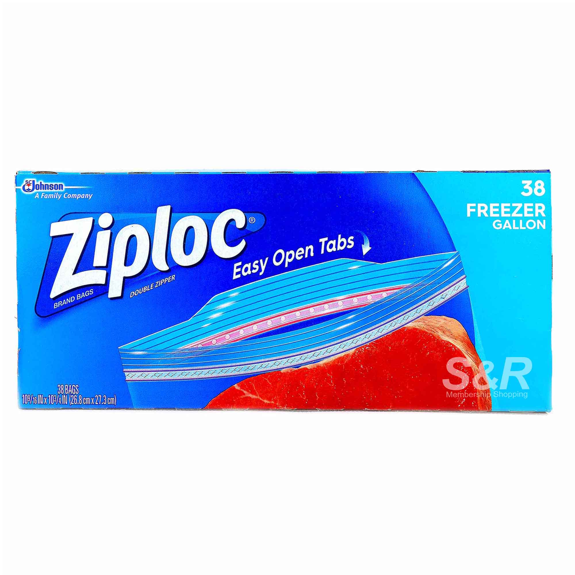 Ziploc Easy Open Tabs Freezer Gallon 38pcs
